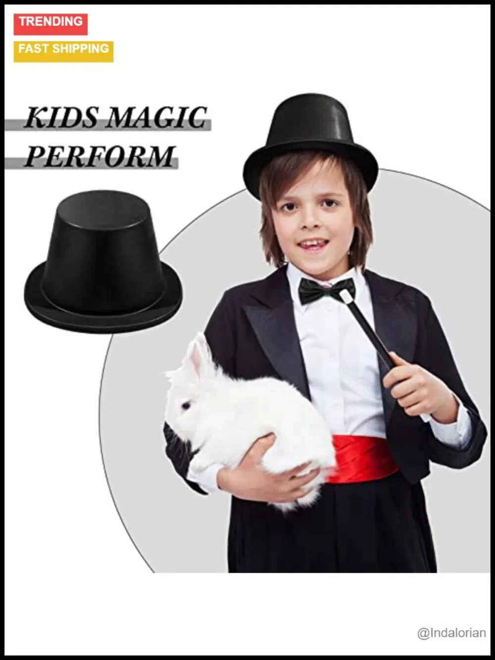 Magician Costume Top Hat Set with 12 Bow Ties Adjustable Party Accessory